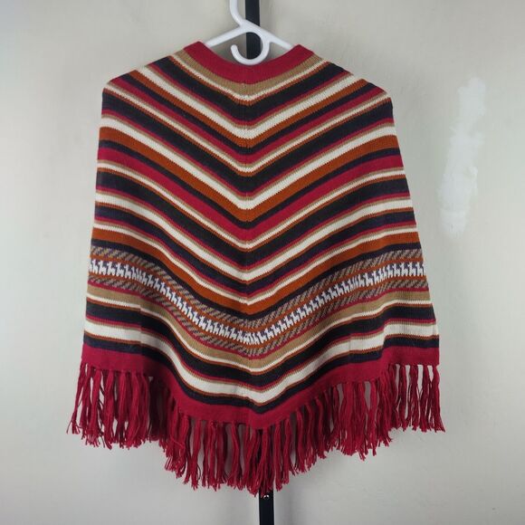 Inka Tradition Baby Alpaca Handmade in Peru Poncho One Size Small red brown - Picture 2 of 12